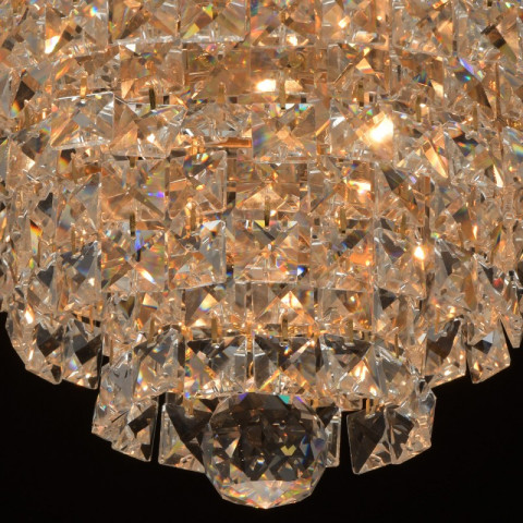 Suspension dorée crystal 5 ampoules 43 cm