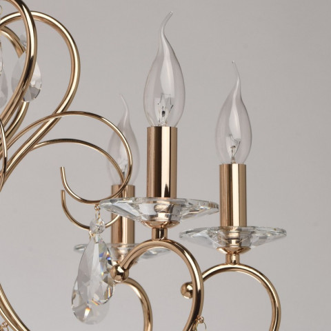 Suspension dorée crystal 8 ampoules 102 cm
