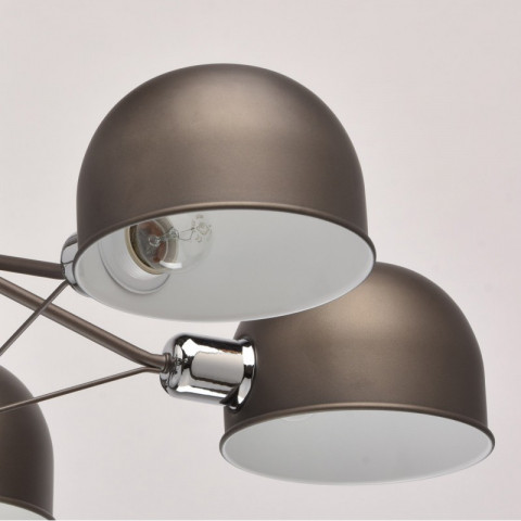 Suspension grise loft 5 ampoules 40 cm