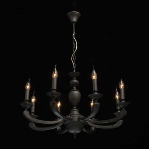 Suspension grise neoclassic 8 ampoules 95 cm