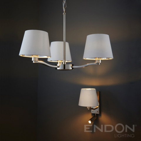 Suspension harvey, nickel, 3 abat-jour