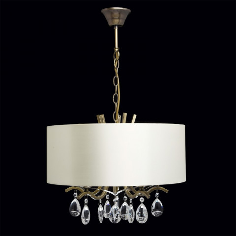 Suspension laiton elegance 5 ampoules 74 cm