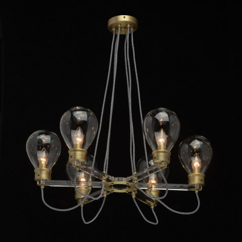 Suspension laiton loft 6 ampoules 72 cm