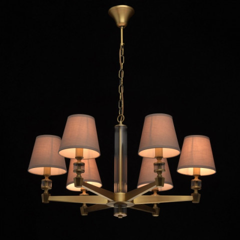Suspension laiton neoclassic 6 ampoules 86 cm