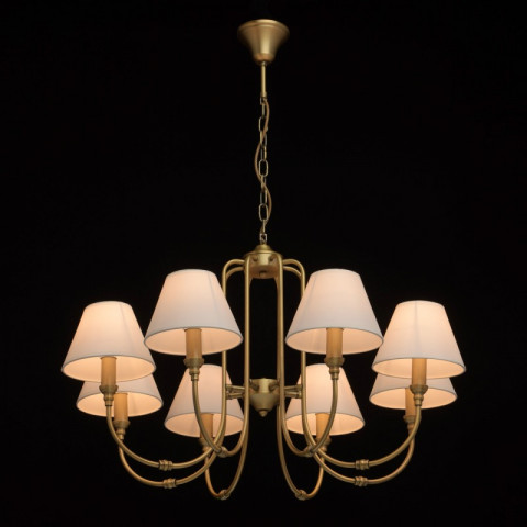 Suspension laiton neoclassic 8 ampoules 96 cm