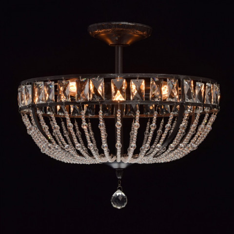 Suspension marron loft 6 ampoules 45 cm