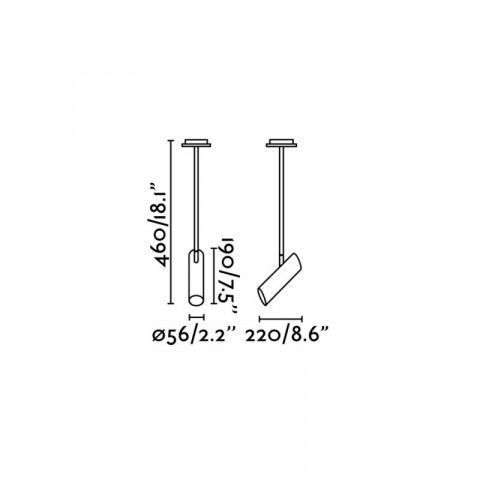 Suspension noire link 1 ampoule