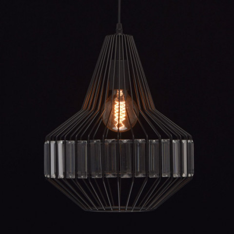 Suspension noire loft 1 ampoule 152 cm