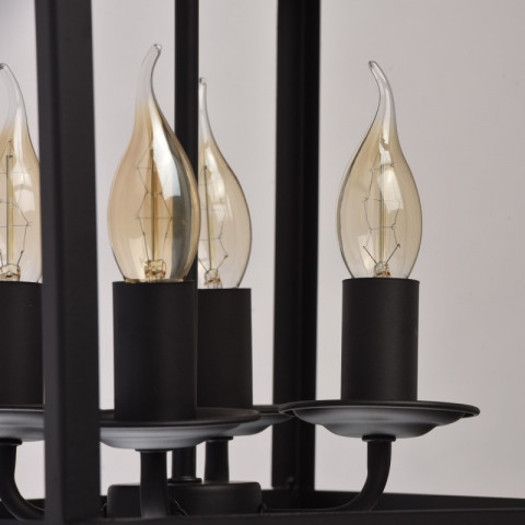 Suspension noire loft 4 ampoules 100 cm
