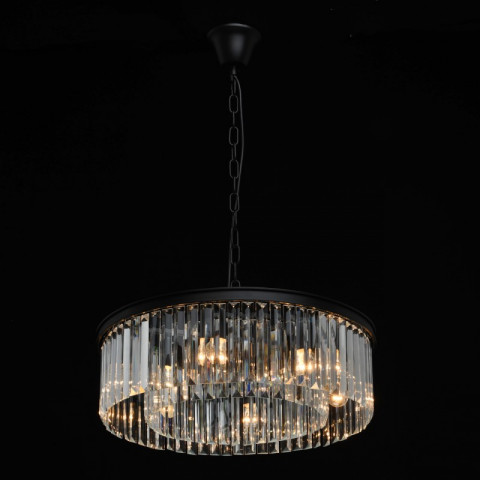 Suspension noire loft 6 ampoules 86 cm