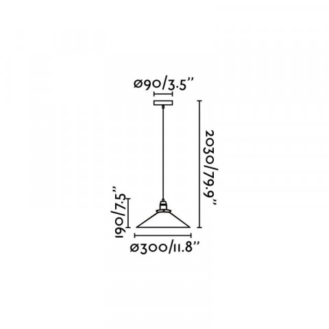 Suspension noire marlin 1 ampoule