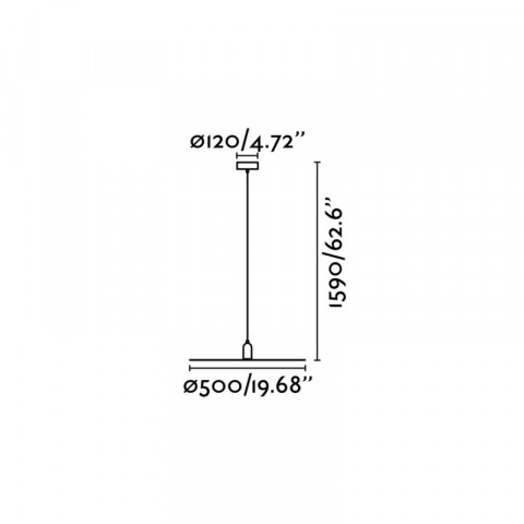 Suspension noire plat 1 ampoule