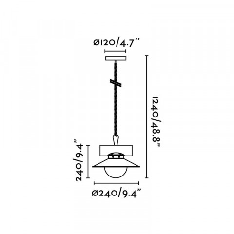 Suspension rouille nudos 1 ampoule