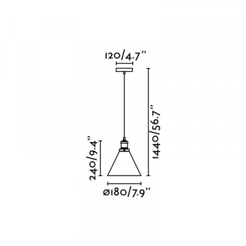 Suspension transparent liz 1 ampoule h144 cm