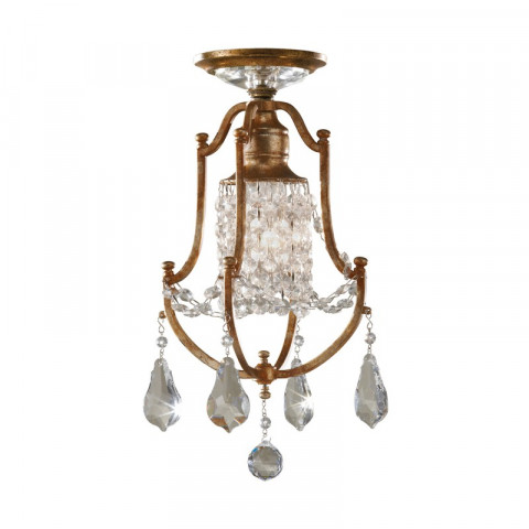 Suspension valentina, bronze oxydé, décors en cristal
