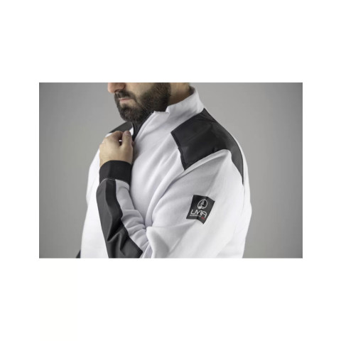 Sweat col camionneur bicolore - LMA - Blanc - 8088-S