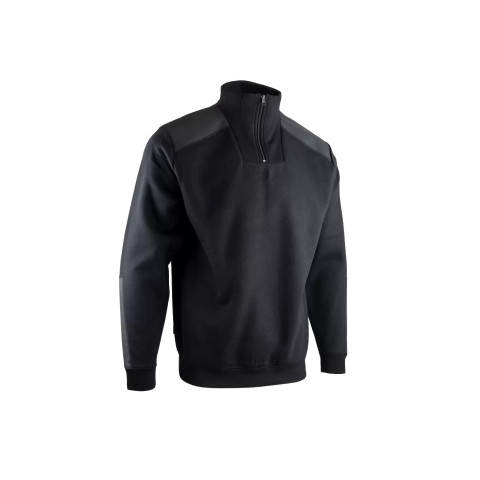 Sweat BERLIN col camionneur bicolore noir-gris - LMA - 8090 T5 TXL