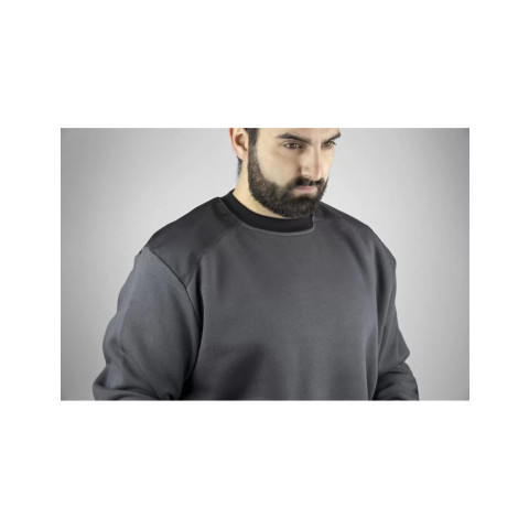 Sweat col rond bicolore - LMA - Gris/Noir- 8093-M