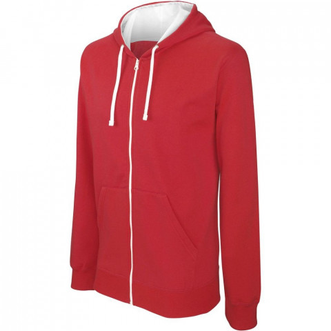Sweat-shirt zippé capuche contrastée kariban homme - Coloris et taille au choix