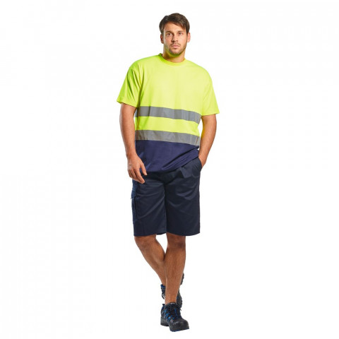 Tee shirt haute visibilité portwest coton bicolore - Coloris et taille au choix