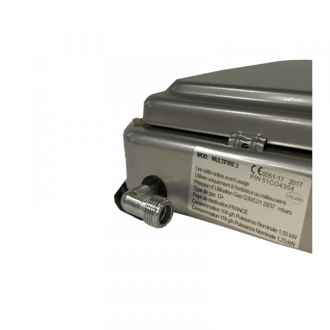 Table de cuisson gaz portable 2 feux 3200 w butane/ propane blanc laqué - couvercle