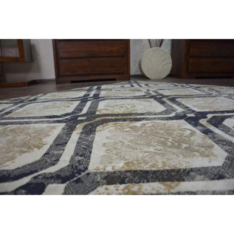 Tapis drop jasmine 031 brouillard/bleu foncé - Dimension au choix