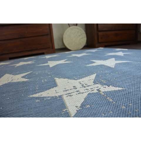 Tapis en corde sizal flat 48648/591 étoiles - Dimension au choix