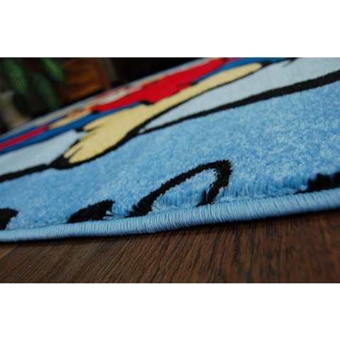 Tapis enfant joyeux c176 bleu singe - Dimension au choix