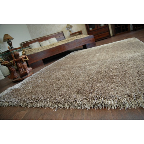 Tapis love shaggy modèle 93600 marron clair - Dimension au choix