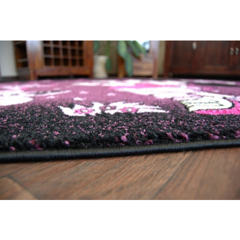 Tapis pilly 7818 dora - pourpre/noir - Dimension au choix