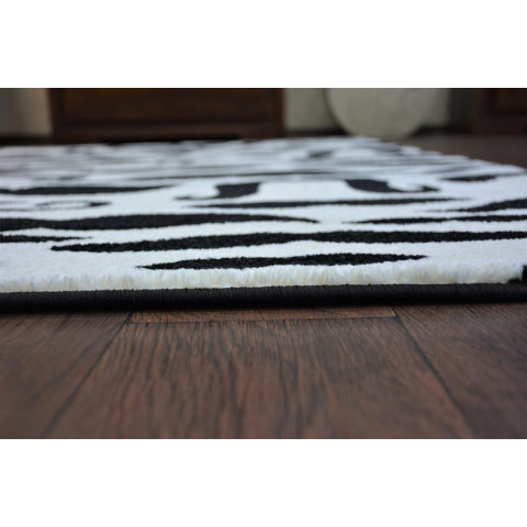 Tapis sketch - fa67 crème et blanc - moustache - Dimension au choix