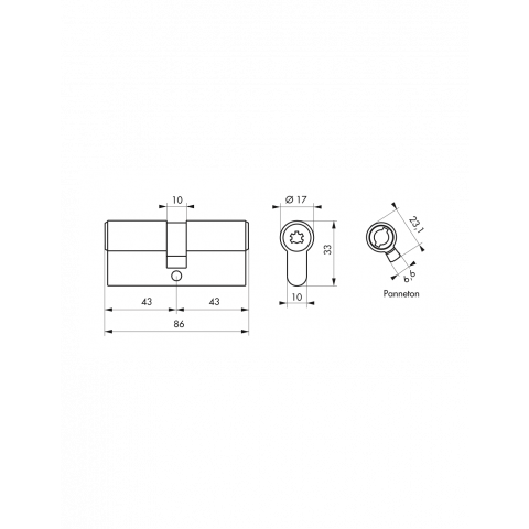 Thirard - cylindre cobra 2 + 43 x 43 mm