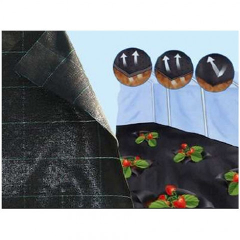 Toile de paillage noire larg 1,05m - long 10m - 100g/m2
