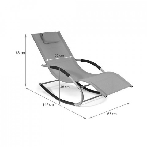 Transat à bascule jawa rock fauteuil piscine jardin      gris