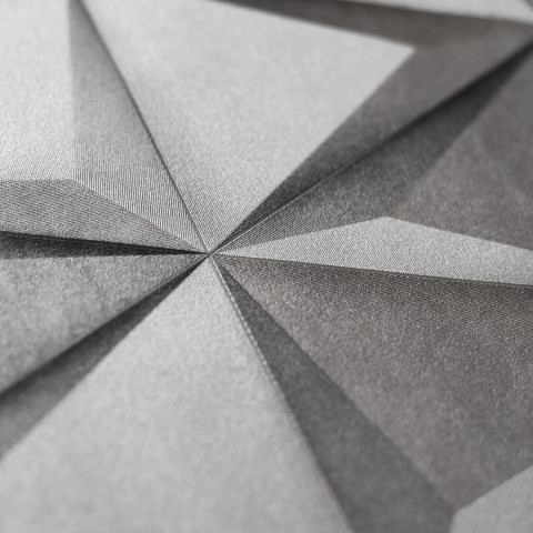 Papier peint intissé vinyle - Effet 3D - Modèle triangle gris