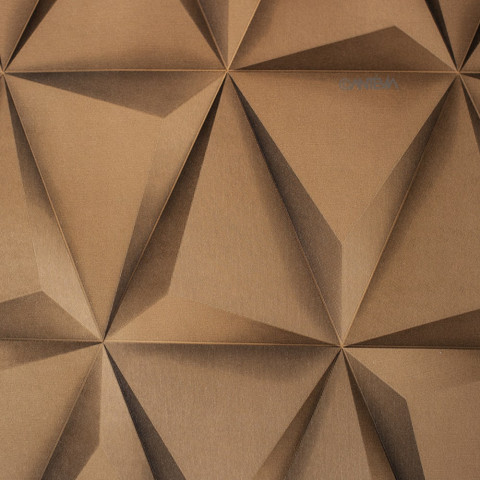 Papier peint intissé vinyle - Effet 3D - Modèle triangle marron