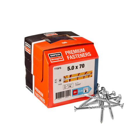 Vis à bois tête fraisée TTSFS Inox Simpson - Boite de 100