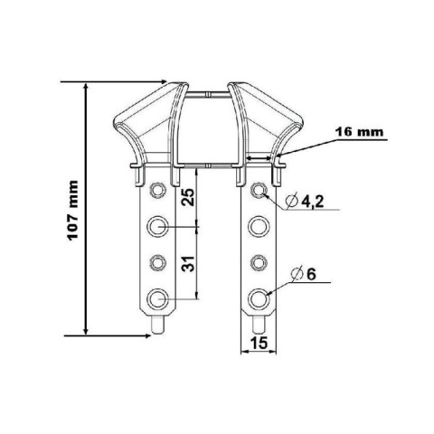 Tulipes volet traditionnel pour lames de 14 mm