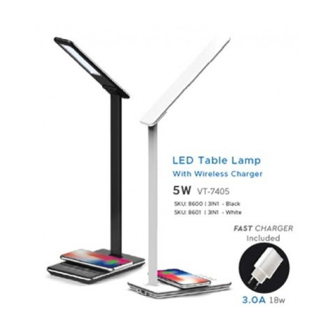 Lampe table LED 5W touch changement de couleur 3in1 dimmable avec wireless charging corps - Couleur au choix