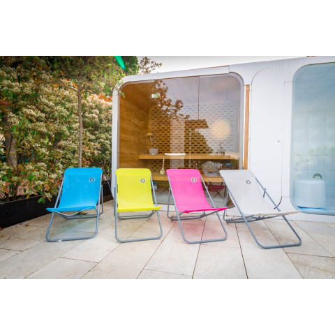 O'colors - chilienne 4 positions jaune- structure pliable