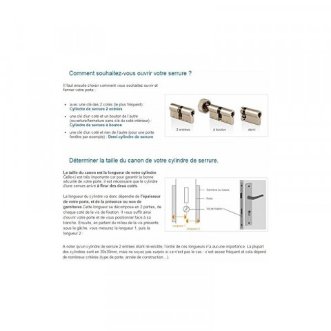 Vachette / assa abloy - cylindre de sureté à bouton 30 x 30 profil européen en laiton nickelé série v5