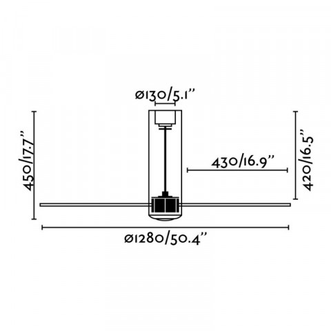 Ventilateur de plafond transparent tube
