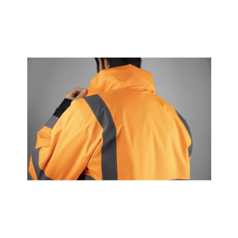 Veste haute visibilité imperméable - LMA - 2297-Orange fluo / Marine-L