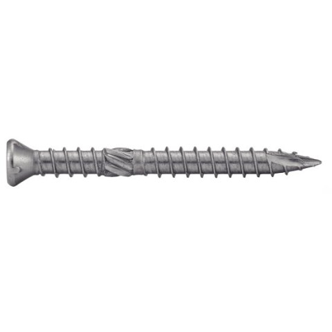 Vis à bois terrasse tête fraisée 6 lobes double filet inox A2 - Ø 5 x 100 mm - Boite de 100 - ACTON - 623275X100