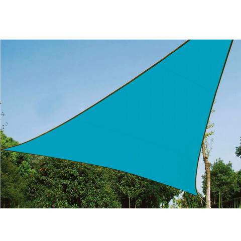 Voile d'ombrage triangle bleu azur 5m x 5m