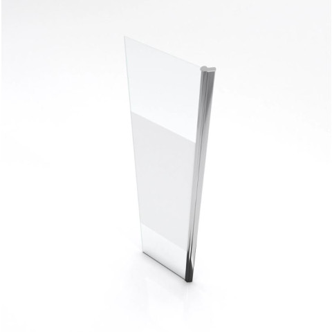 Volet pivotant pour paroi de douche fixe - 40x200cm - Verre 6 mm avec bande dépolie - Profile Chromé Aurlane - FAC250