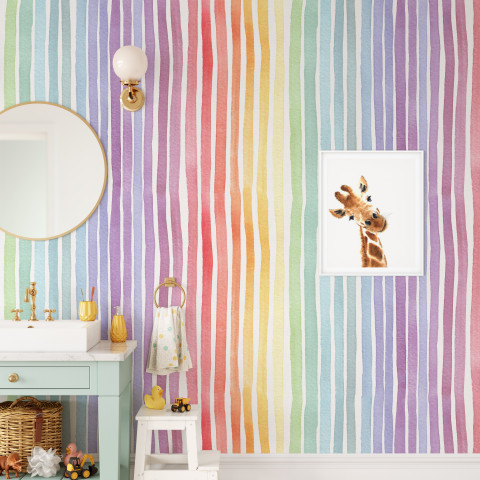 Papier peint rayé arc-en-ciel - ARCOBALENO++
