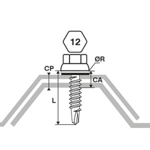Vis bac acier SCELL-IT Couturage - Ø6.3 x 22 mm - TH12 - Blanc RAL9010 - Sachet de 100 - ZTCR-63022-9010