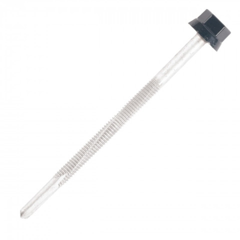 Vis bac acier SCELL-IT sommet nervure Support métal IPN - Ø6 x 180 mm - TH12 - Ivoire RAL9002 - Sachet de 100 - ZTP-60180-9002