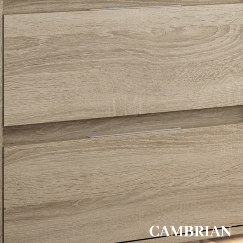 Ensemble meuble de salle de bain 120cm double vasque + colonne de rangement iris - cambrian (chêne)